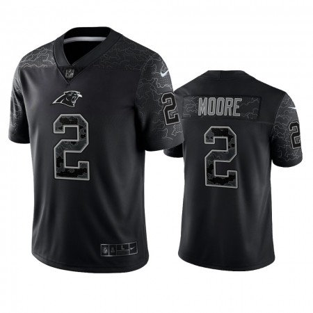 Miesten Carolina Panthers NFL Pelipaita D.J. Moore 2 Musta Reflective Limited
